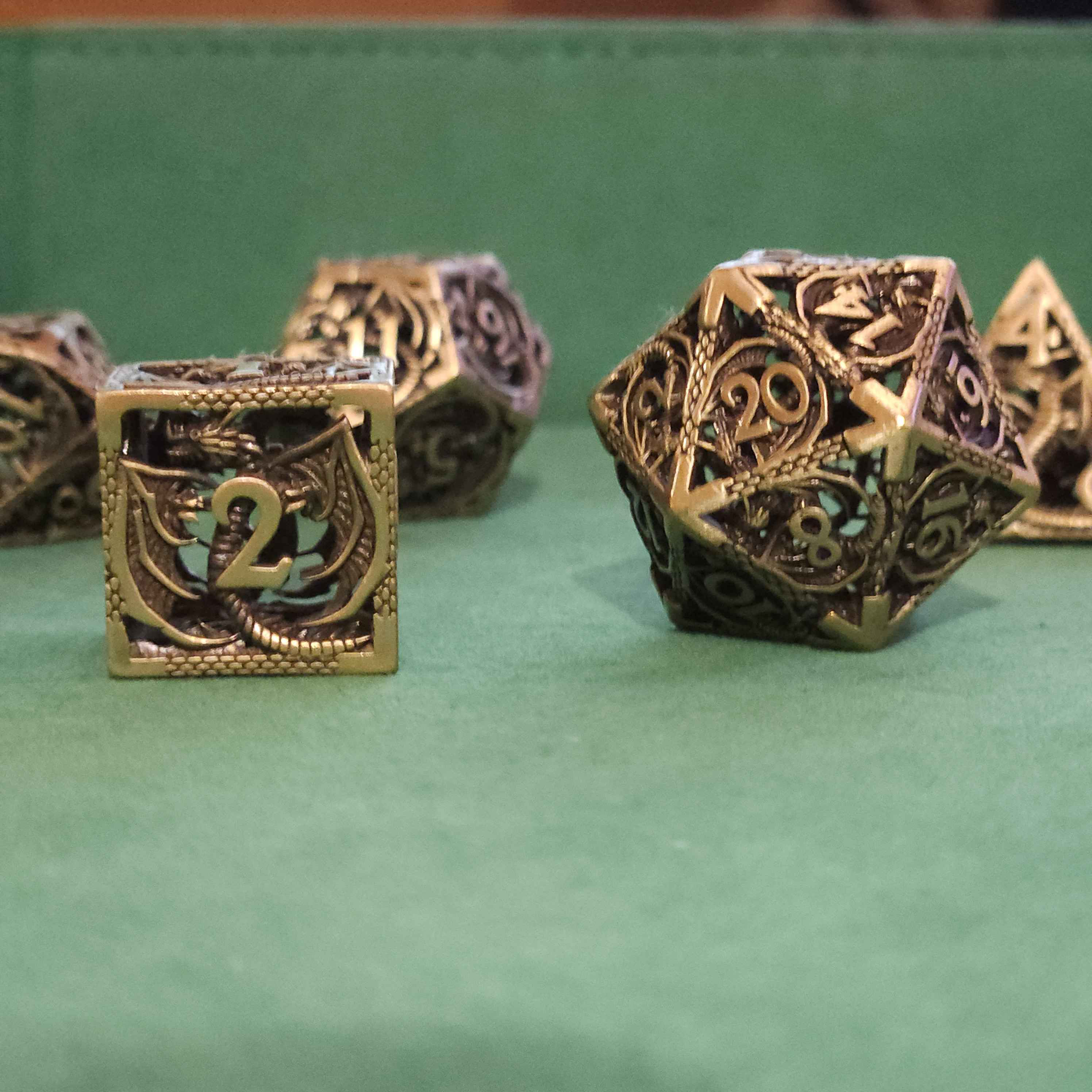 A collection of my role-playing game dice